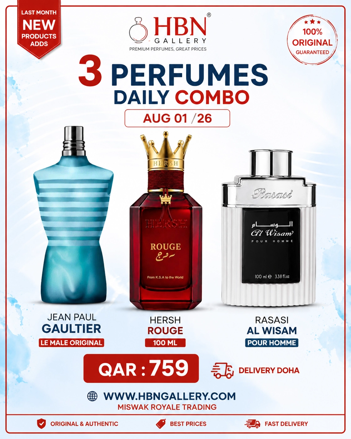 Daily combo 3 Perfumes Aug 01/26